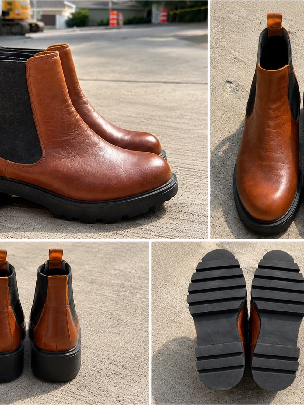 Kork-Ease Women's Chelsea Ankle Boots in Cognac and Black